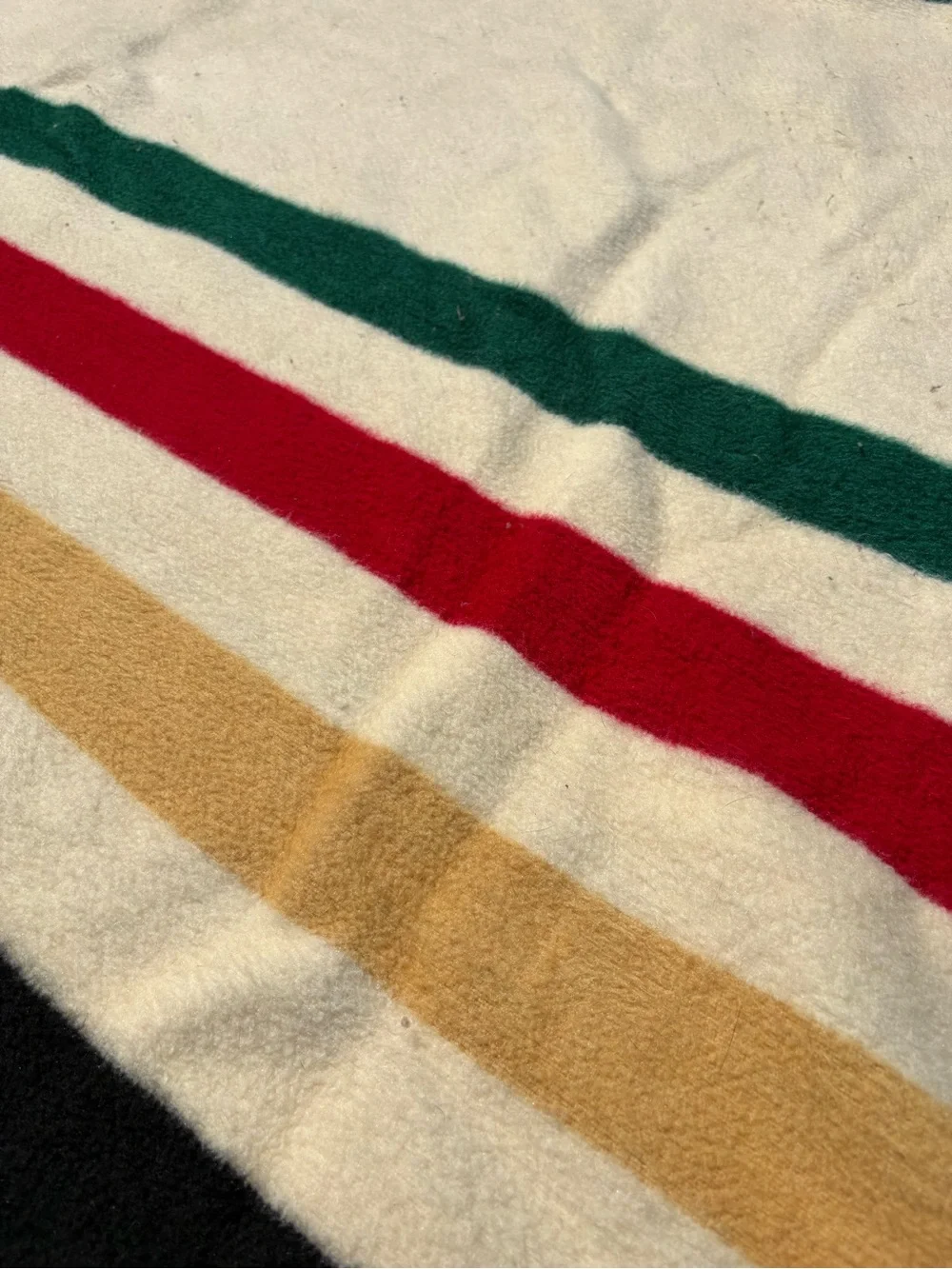 Large Orvis Throw Blanket Striped 105x87” Green Red Yellow Blue Stripes
